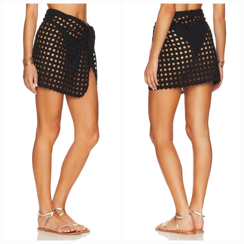 Solid & Striped Mini Wrap Pareo in Blackout